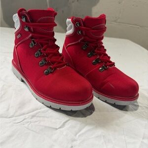 Lugz WGROTRT 637 Red Lace-Up Combat Ankle Boots unisex US7 EU37.5